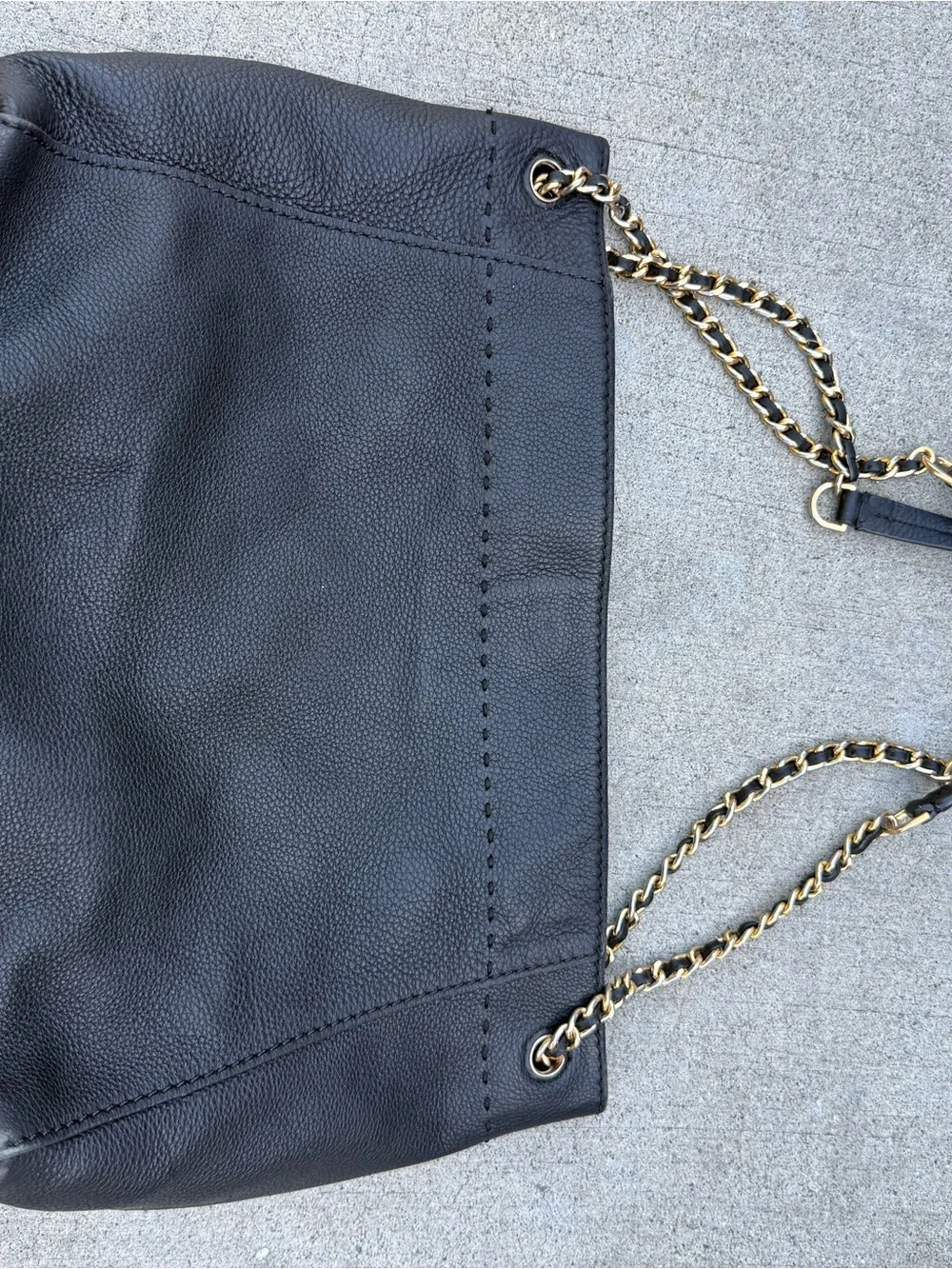 Tory Burch McGraw Black Leather Chain-Handle Shoulder Tote